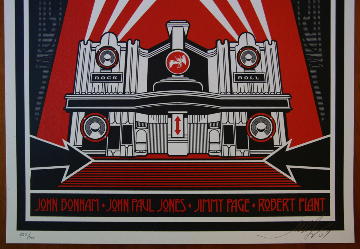 Shepard Fairey Led Zeppelin Mothership original print – Blackline