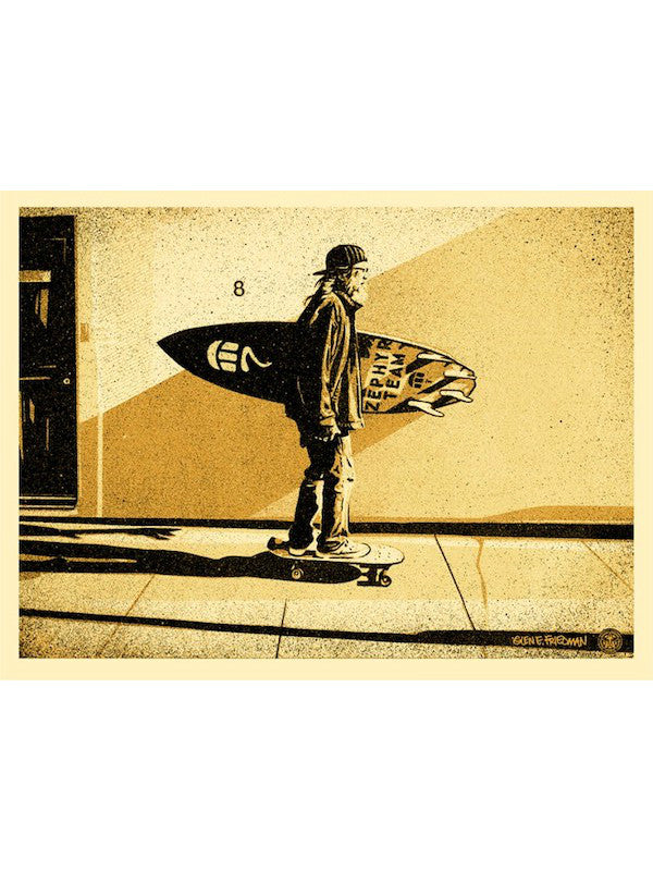 Shepard Fairey - Jeff Ho Zephyr - Gold - Original Print