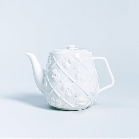 Monogram Teapot - White