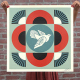 Geometric Dove Red - Signed Offset