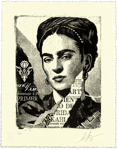 The Woman Who Defeated Pain (Frida Kahlo) - Letterpress
