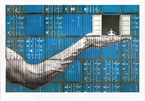 Ballerina in Containers, on the Edge, Le Havre, France, 2023