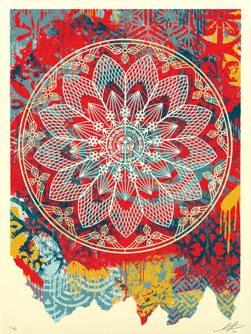 Collage Peace Mandala - Red