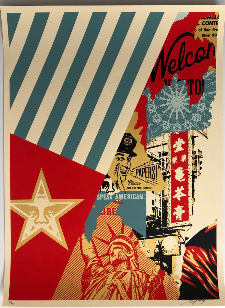 Shepard Fairey Welcome Visitor Original Prints Blackline Gallery